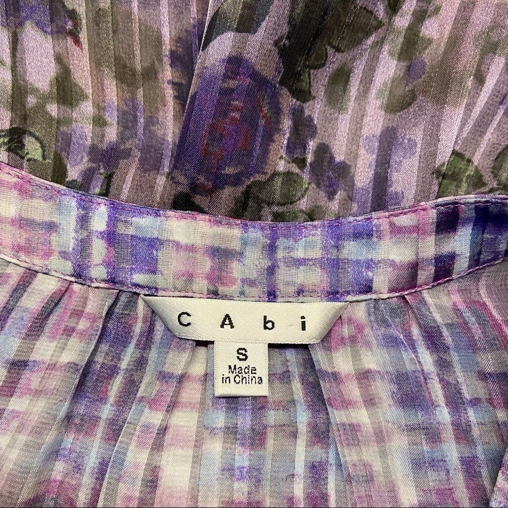 CAbi Eva Astor Purple Floral Peplum Blouse S - Picture 8 of 12
